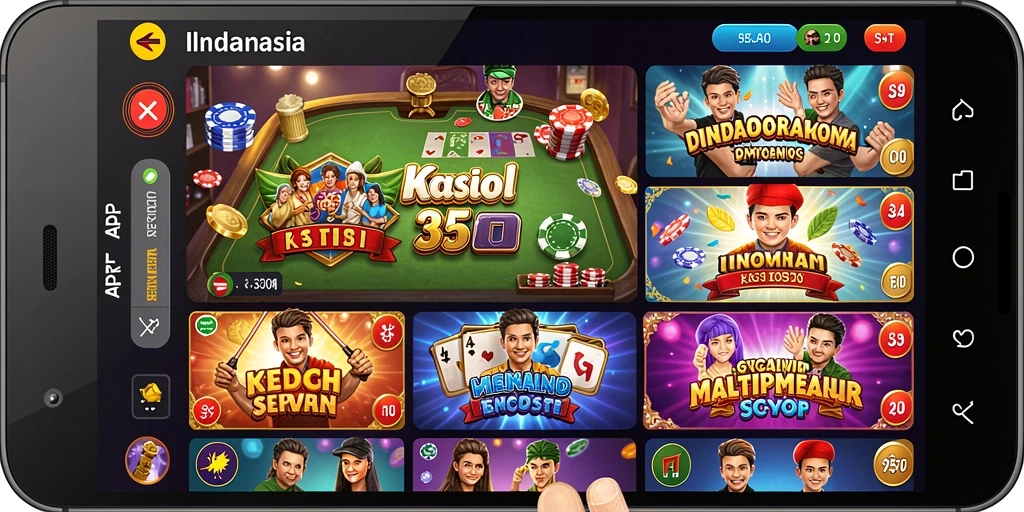 Screenshot menampilkan berbagai pilihan permainan yang tersedia.